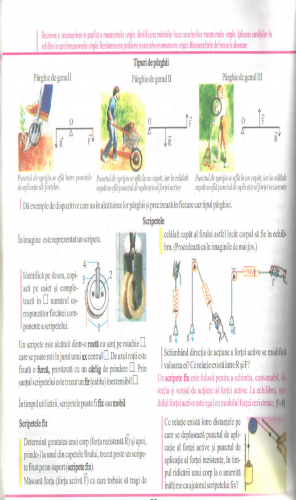 FIZICA - Mecanisme simple - cls. a VII-a